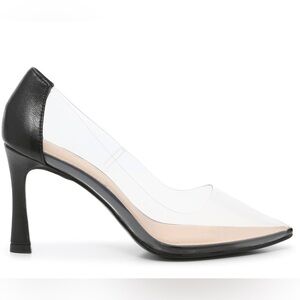 Chinese Laundry Stiletto Heel Clear w a Black Heal Size Nine/Excellent Condition